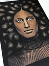 One-off hand embellished print – 'Athena'