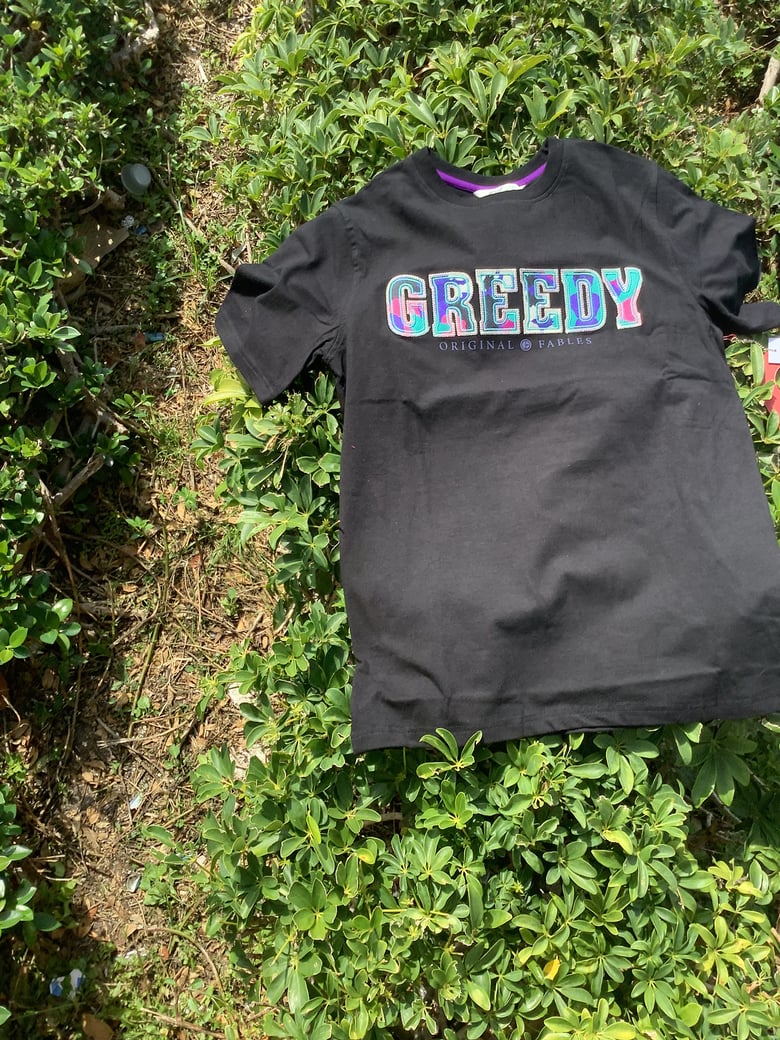 Image of Black greedy shirt