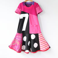 Image 1 of pocket pink 7 seven 7th 7/8 seventh birthday bday short sleeve twirl courtneycourtney dress gift