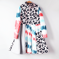 Image 1 of leopard cheetah spots tiedye zipper 10/12 COURTNEYCOURTNEY pullover sweatshirt dress twirl twirly
