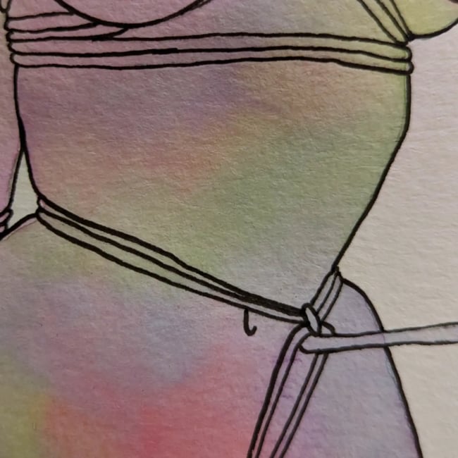 Zara Standing Rainbow watercolor painting 