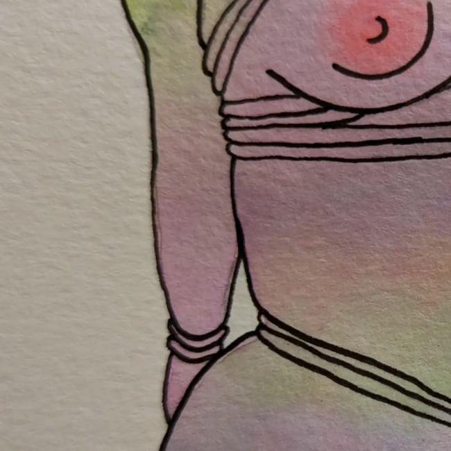 Zara Standing Rainbow watercolor painting 