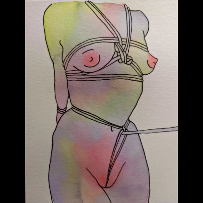 Zara Standing Rainbow watercolor painting 