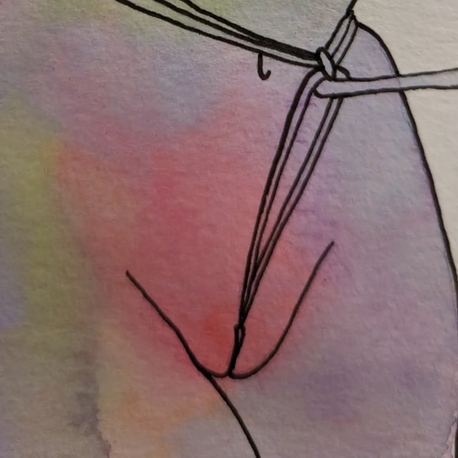 Zara Standing Rainbow watercolor painting 