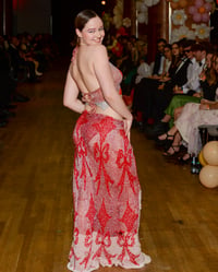 Image 2 of BIG BOW HALTER NECK AND FULL LENGTH DISTRESSED KITE SKIRT