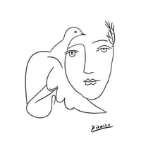 Image 5 of Detachable Embroidered Collar,  Inspired by Picasso's drawings