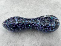 Image 2 of 5 Inch Purple, Freezable Glitter Glass Pipe, Glass Spoon Pipe, Smoking Bowl 