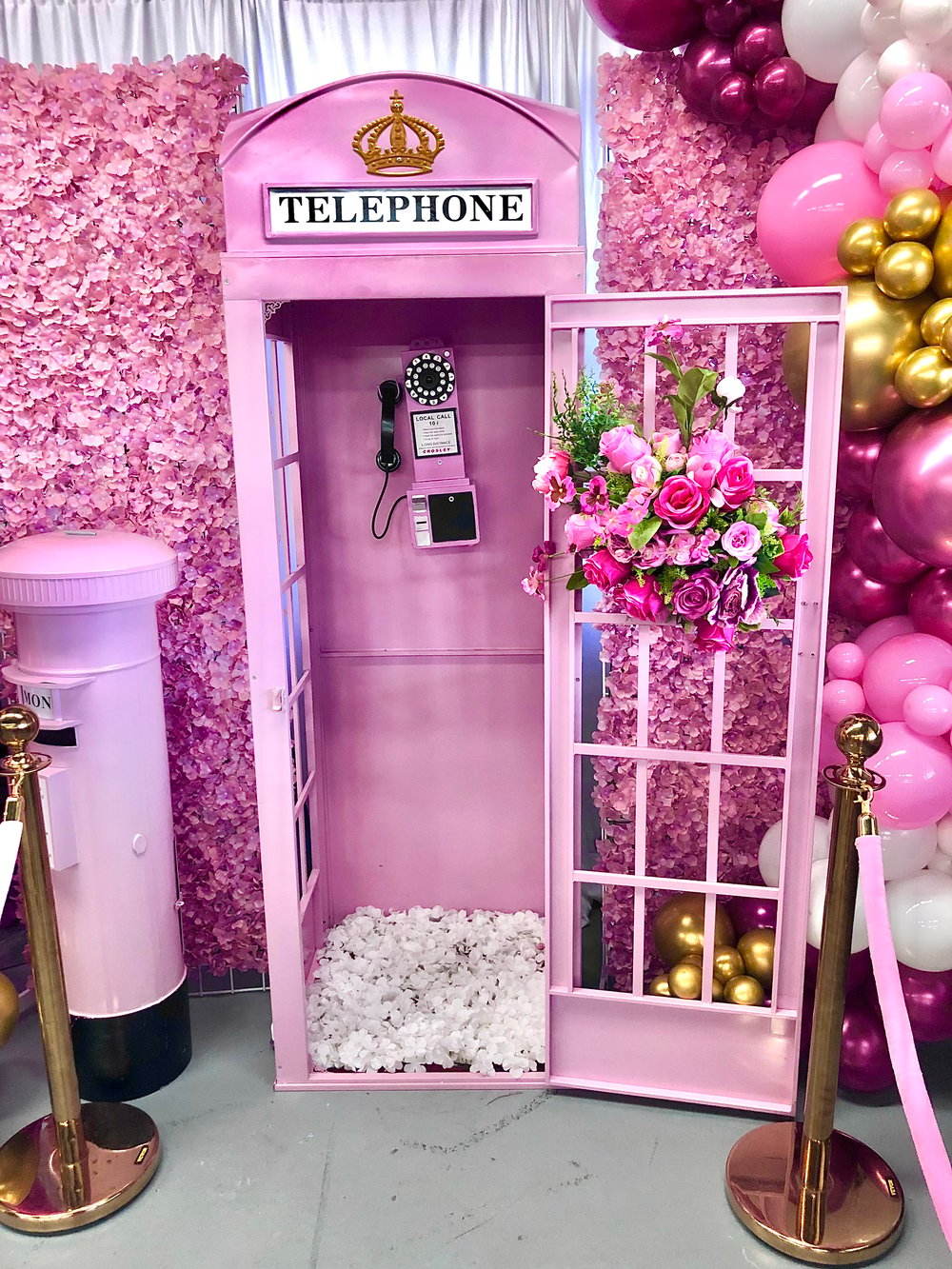 Image of PINK Telephone Booth Rental