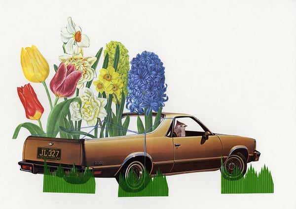 Image of Spring is coming. Original paper collage