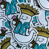 BOO-UAU 4" Luau Tiki Vinyl Sticker