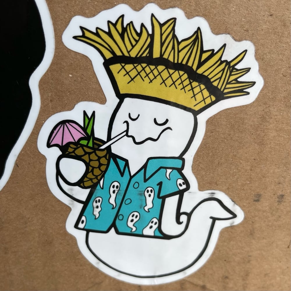 BOO-UAU 4" Luau Tiki Vinyl Sticker