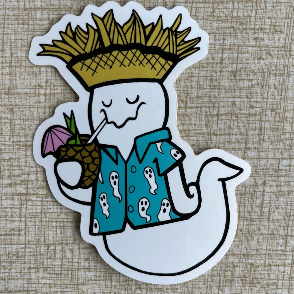 BOO-UAU 4" Luau Tiki Vinyl Sticker