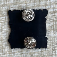 Image 4 of SOUTHPAW BARBERSHOP Shrunken Head Logo 1.75" Soft Enamel Pin