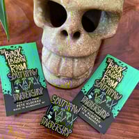 Image 5 of SOUTHPAW BARBERSHOP Shrunken Head Logo 1.75" Soft Enamel Pin