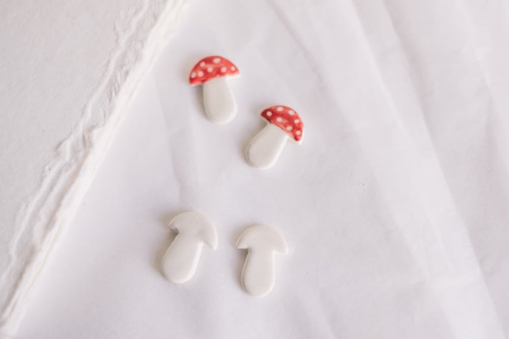 Image of Pendientes de cerámica: Setas