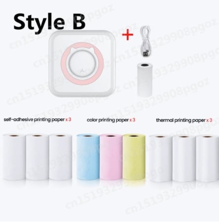 Image of PINK Mini Thermal Label For Phone Wireless Bluetooth Adhesive