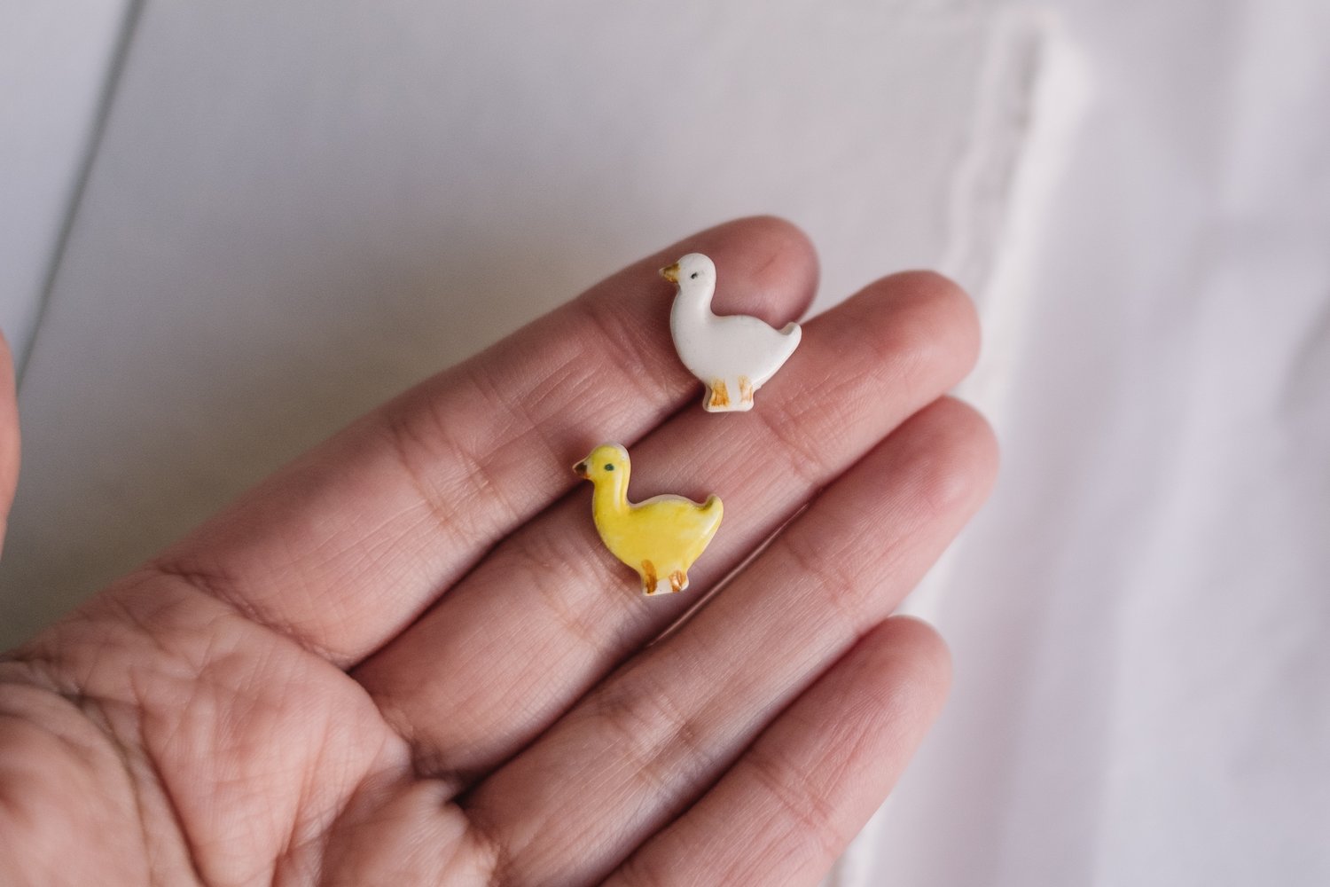 Image of Pendientes de cerámica: Coríos, Patitos