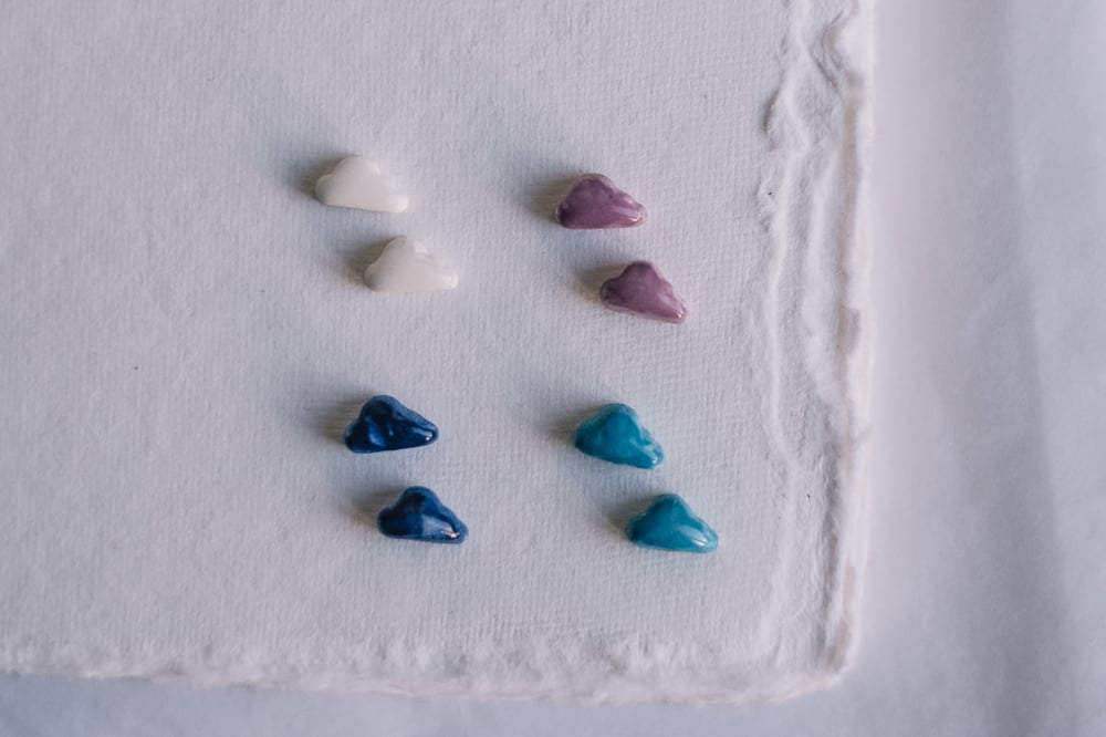 Image of MiniPendientes de Cerámica: Nubes