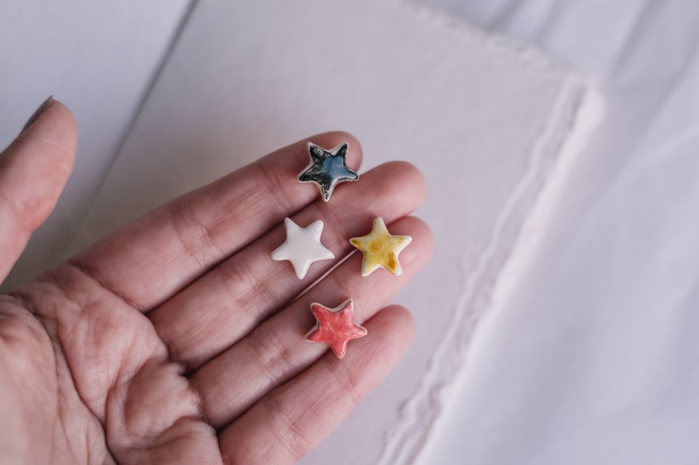 Image of MiniPendientes de Cerámica: Estrellitas