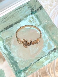 Image 5 of 14k solid gold Aloha maile lei diamond ring