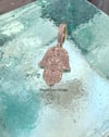 14k solid gold diamond hamsa pendant 