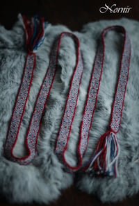 Image 1 of Red & blue tablet weaving