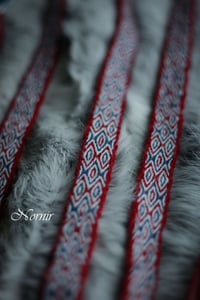 Image 2 of Red & blue tablet weaving