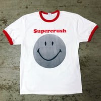 Image 2 of Supercrush - Smiley Ringer Tee (2 color options)