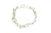 Image 1 of Interlinked sterling silver chain bracelet slim
