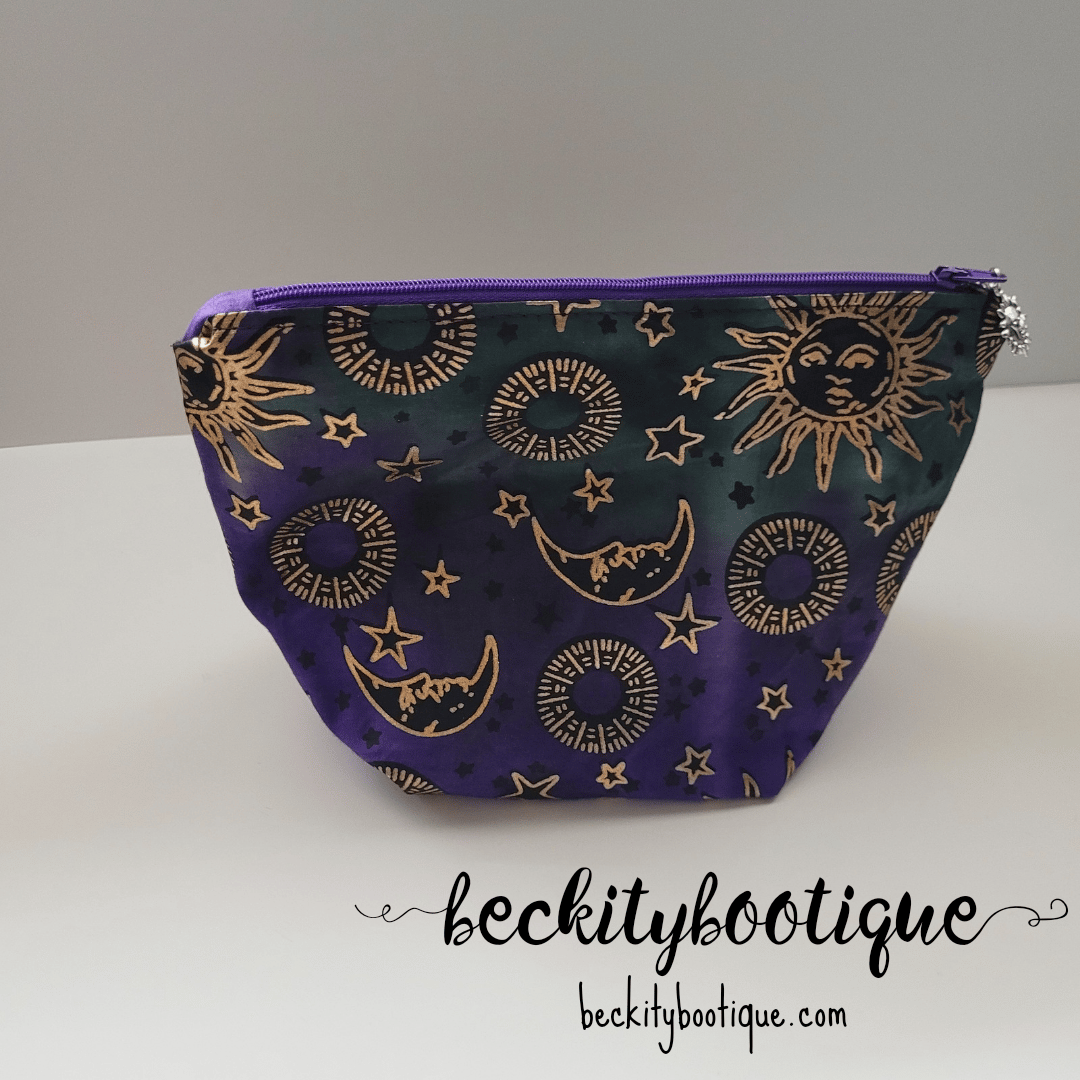 Image of Handmade Free-Standing Zipper Pouch for Cosemtics, Medicines, Crystals, Toiletries, Travel, Hospital