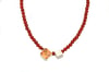 Agate bead Necklace twinned with “intergrowth” of sterling silver cubes and Imperial topaz