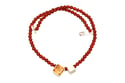 Agate bead Necklace twinned with “intergrowth” of sterling silver cubes and Imperial topaz