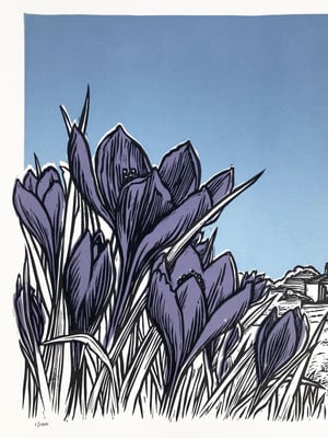 Spring Almanac linocut print