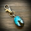 Starry Night Fox Oval Resin Keyring/Bagcharm