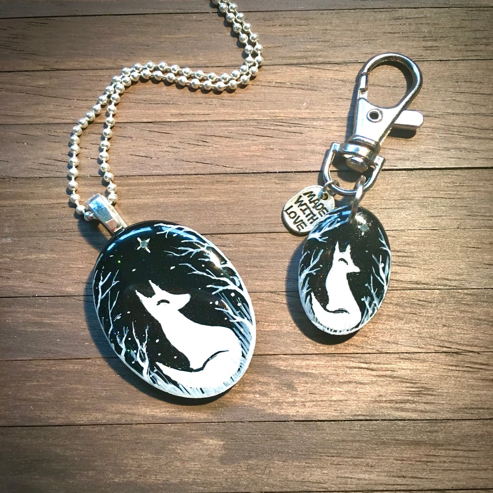 Fox Oval Resin Keyring/Bagcharm