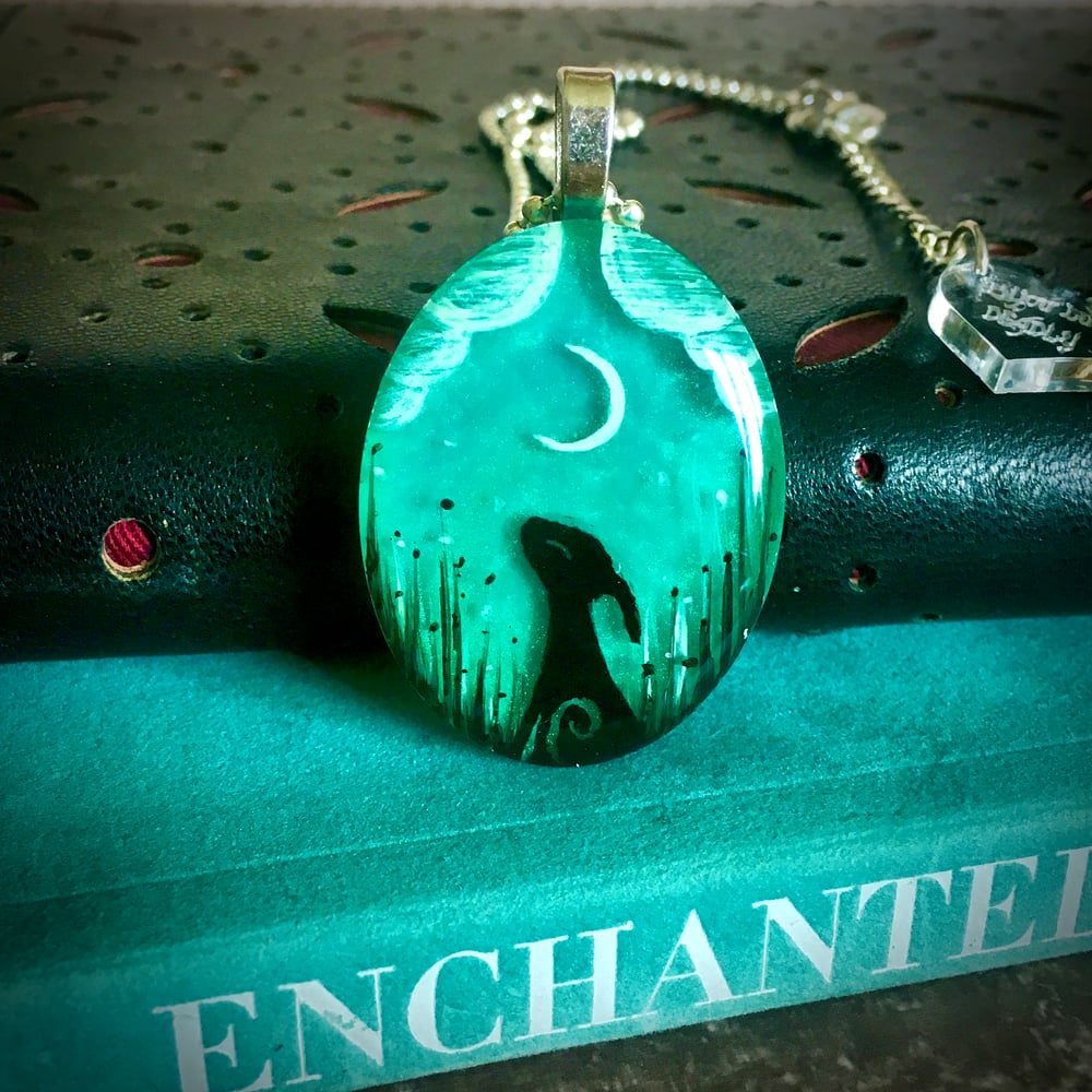 Turquoise Moongazing Oval Resin Keyring/Bagcharm