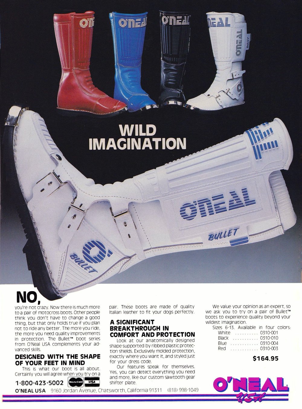 Image of BOTTES DE MOTOCROSS O'NEAL  BULLET 1987