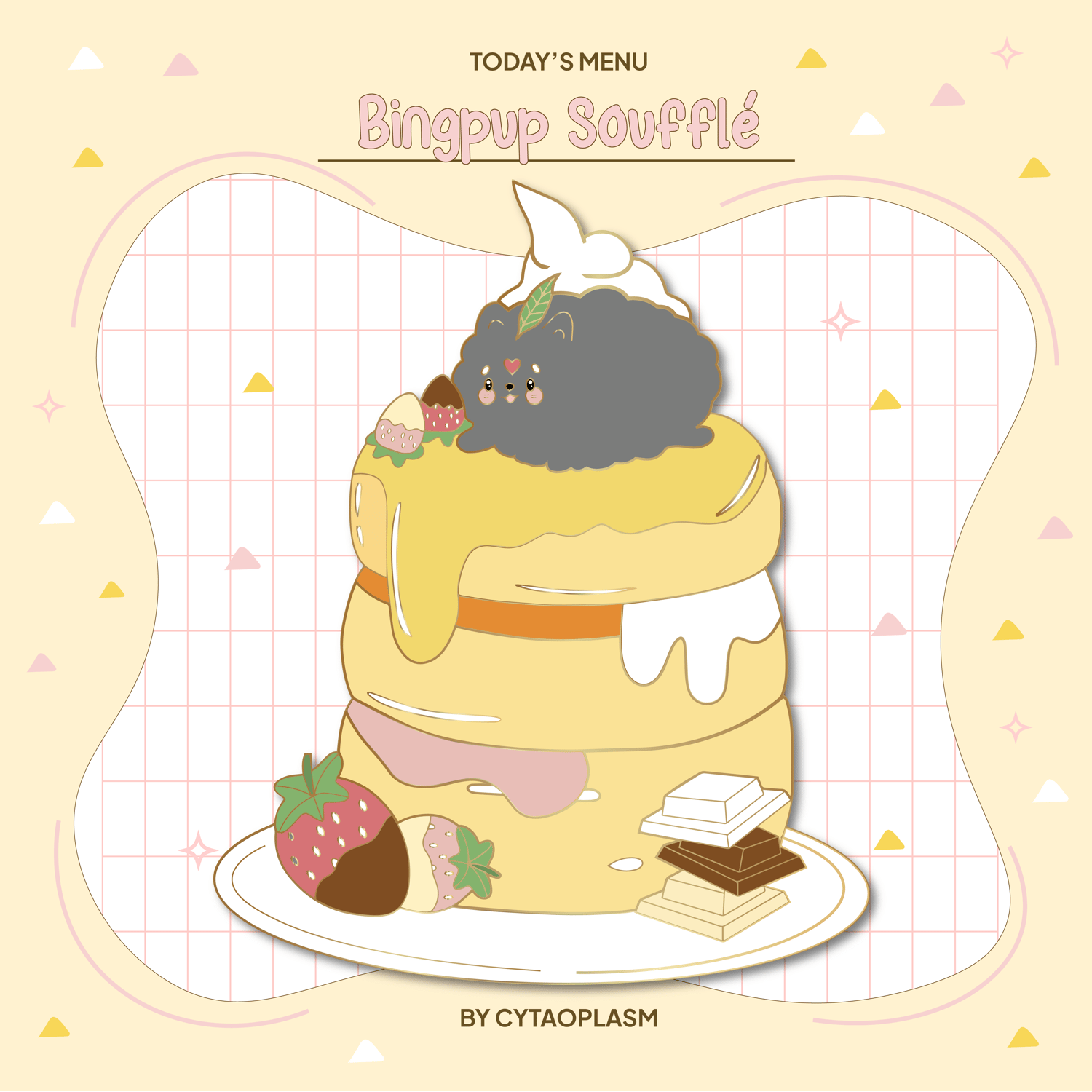 Bingpup Soufflé Pancake Pin