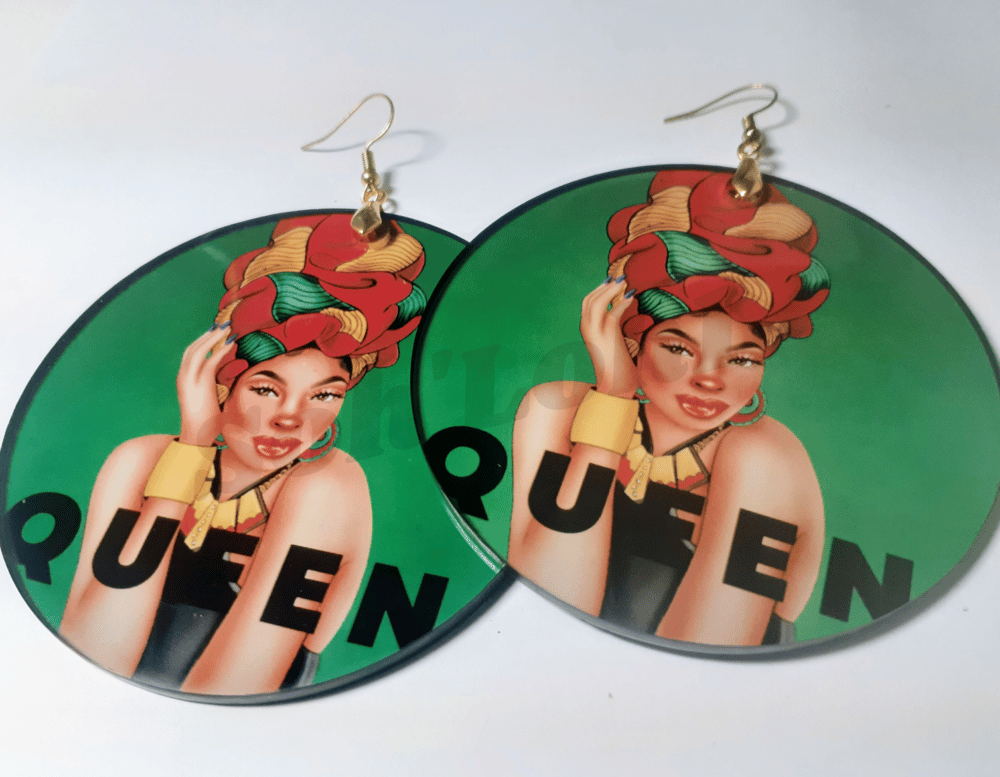 Image of Melanin Queen Afrocentric Custom Dangling Earrings