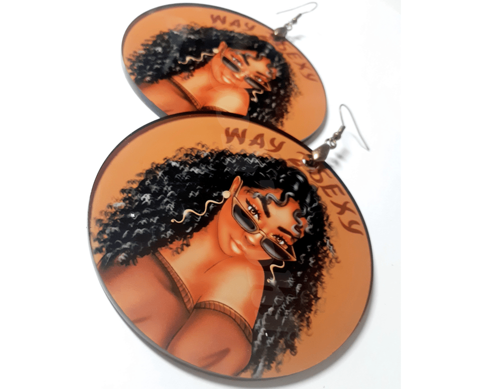 Image of Way 2 Sexy Melanin Queen Black Culture Statement Earrings
