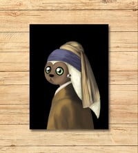 Momo with the Pearl Earring Print