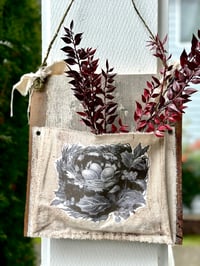 Image 2 of Reclaimed wood nest hanging pouch. 