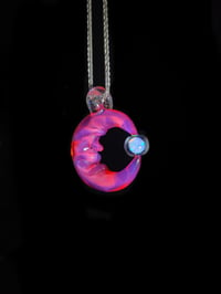 Image 2 of Karmaline moon pendant with spinning opal..