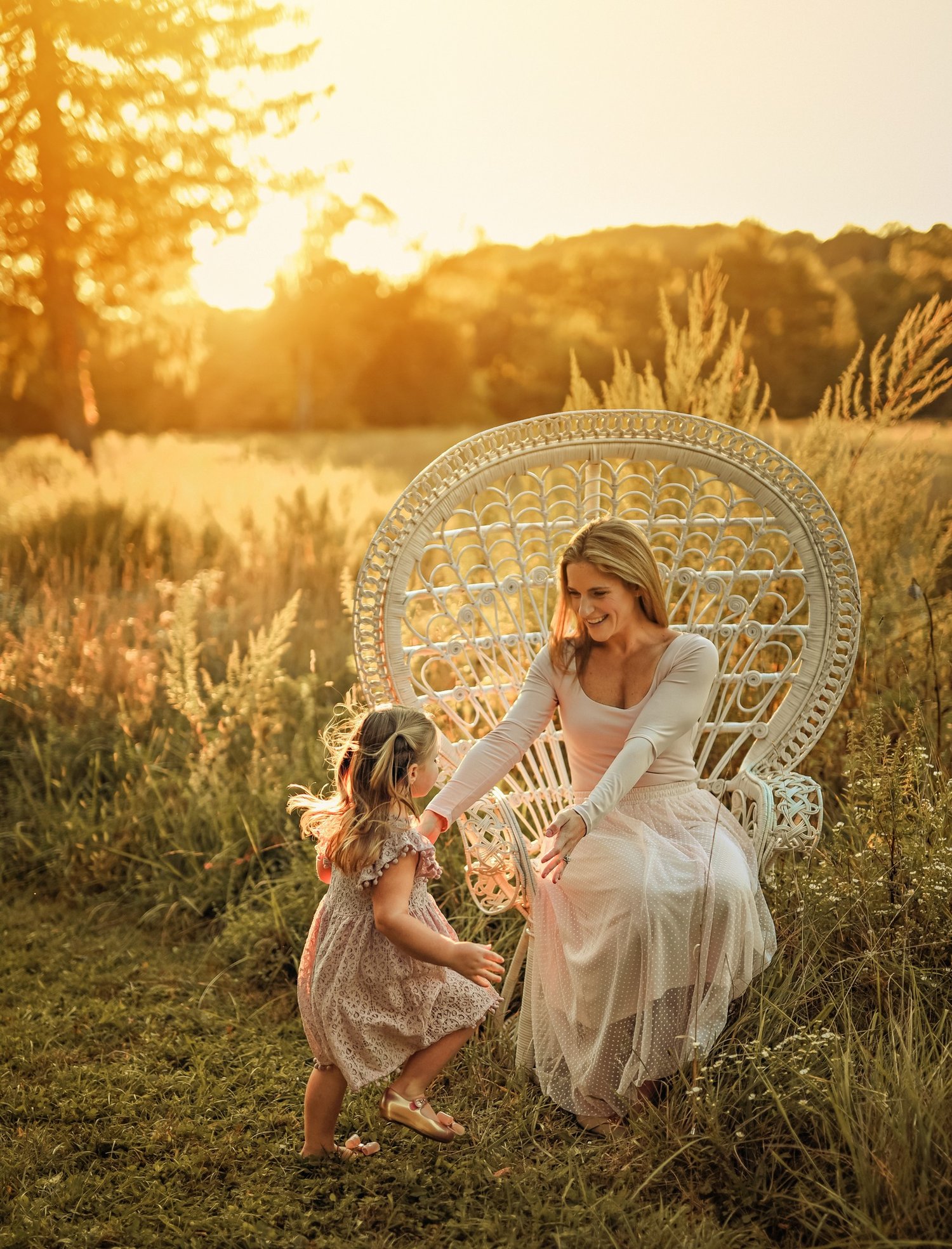 Image of Spring sunset motherhood sessions