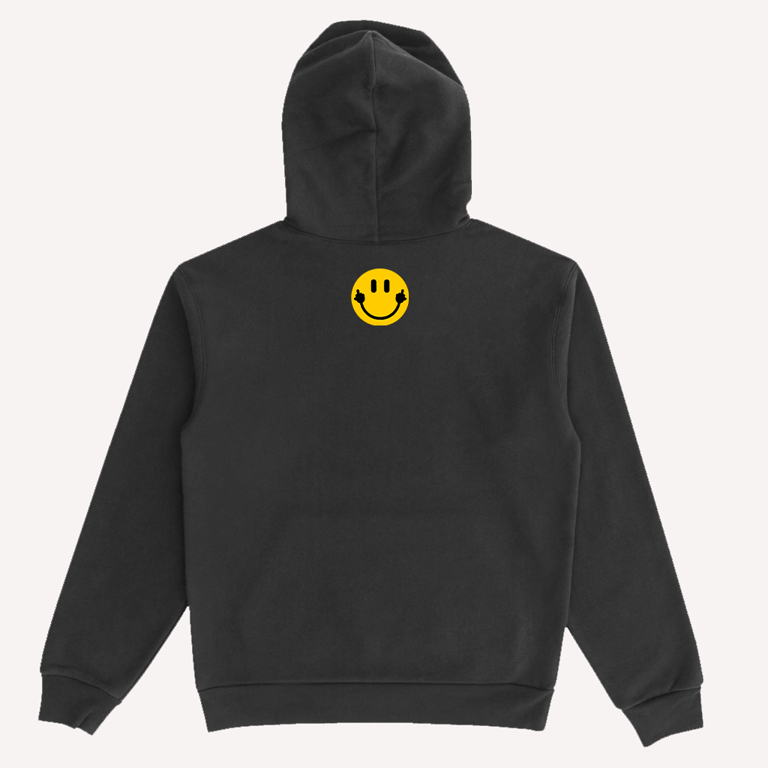 TODAYS RIOT SMILEY HOODIE (BLACK) Image 2