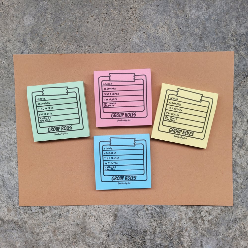 Group Roles Sticky Notepad | forcherbycher