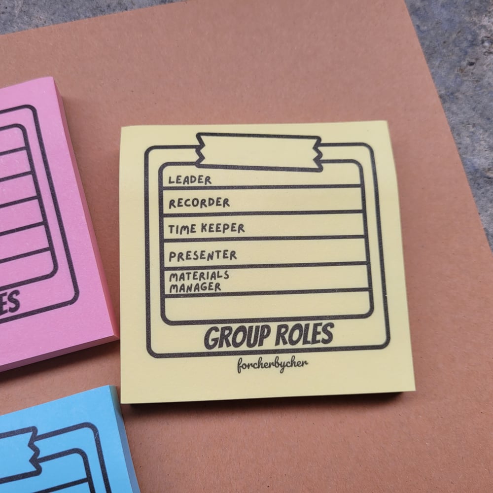 Group Roles Sticky Notepad | forcherbycher