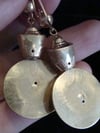 VERY LARGE VICTORIAN 9CT ROSE AND YELLOW GOLD EARRINGS FINE QUALITY 5.3g