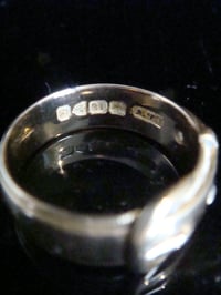 Image 2 of EDWARDIAN 18CT YELLOW GOLD OLD CUT CELESTIAL DIAMOND BUCKLE RING 8.1G