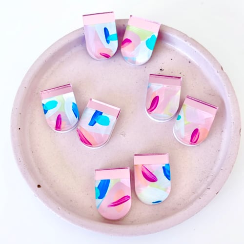 Image of Kaleidoscope Colour (hand-painted) Statement Studs